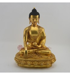 Hand Made Gold Plated 13" Shakyamuni Buddha / Tomba Statue