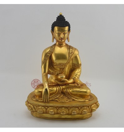 Hand Made Gold Plated 13" Shakyamuni Buddha / Tomba Statue