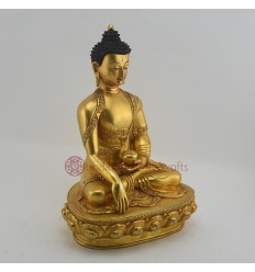 Hand Made Gold Plated 13" Shakyamuni Buddha / Tomba Statue