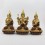  Hand Made Copper Alloy with Partly Gold Gilding 9.5" Guru Tsongkhapa Statues Set  Statues