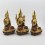  Hand Made Copper Alloy with Partly Gold Gilding 9.5" Guru Tsongkhapa Statues Set  Statues