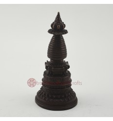 Good Quality 7.75" Stupa / Chaitya / Chorten Oxidized  Copper Alloy Patan, Nepal