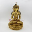 Hand Made Copper Alloy with Fully Gold Gilded 14" Crowned Amitabha Buddha Statue
