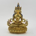 Hand Made Copper Alloy with Gold Gilded 9.5" Aparmita/ Amitayus/ Tsepame Statue