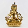 Hand Carved Face Painted 9" Vajrasattva Copper Gold Gilded Statue from Patan