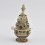 Hand Carved Tibetan Buddhist 7.5" Silver Plated Siko Design  Mandala Set.