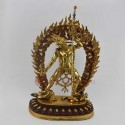 Hand Made Copper Alloy with Gold Gilded and Hand Painted Face 14" Vajrayogini / Dakini Statue