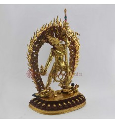 Hand Made Copper Alloy with Gold Gilded and Hand Painted Face 14" Vajrayogini / Dakini Statue