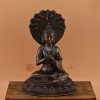 Hand Made Oxidized Copper Alloy 9" Nagarjuna Budddha Statue from Patan, Nepal