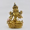 Hand Made Copper Alloy with 24 Karat Gold Gilded Green Tara / Drolma Statue