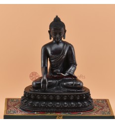 Hand Made Copper Alloy  Oxidized 8.75" Shakyamuni Buddha / Tomba Statue