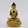 Fine Quality 8.5" Amitabha Buddha Gold Gilded Face Painted Copper Statue From Patan, Nepal 