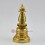 Hand Craved Copper Alloy with 24 Karat Gold Gilded 8" Kadam Style Stupa