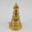 Hand Craved Copper Alloy with 24 Karat Gold Gilded 8" Kadam Style Stupa