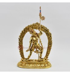 Hand Made Copper Alloy with Gold Gilded and Face Paint 7.25" Vajrayogini Statue