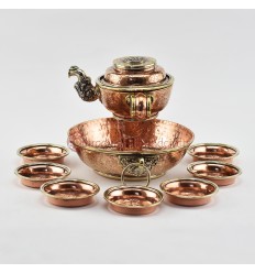 Hand Made Copper Alloy 5.5" Jambhala Water Offering(Chutor) Set