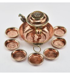 Hand Made Copper Alloy 5.5" Jambhala Water Offering(Chutor) Set