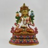 Hand Painted 24 Karat Gold Gilded 10" White Tara / Drolkar Statue