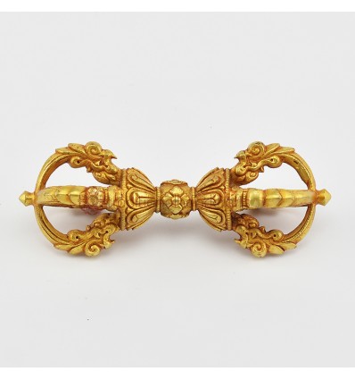 Hand Made Copper Alloy with Gold Plated 5.5" Vajra or Dorje