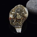 Authentic Hand Carved Vajrapani Carved Conch Shell Horn