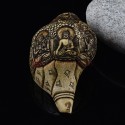 Beautiful Hand Carved Shakyamuni Buddha Carved Conch Shell Horn