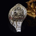 Tibetan Buddhist Hand Carved Manjushri Carved Conch Shell Horn