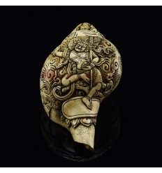 Tibetan Buddhist Beautiful Vajravarahi Dakini Carved Conch Shell Horn