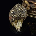 Tibetan Buddhist Hand carved Green Tara Hand Carved Conch Shell Horn Shankha