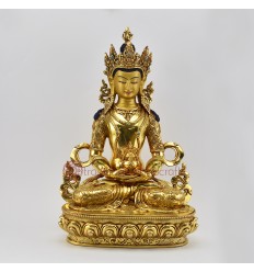 Buddhist Hand Made Copper Alloy with Gold Gilded 14" Aparmita Statue