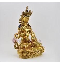 Buddhist Hand Made Copper Alloy with Gold Gilded 14" Vajrasattva Statue