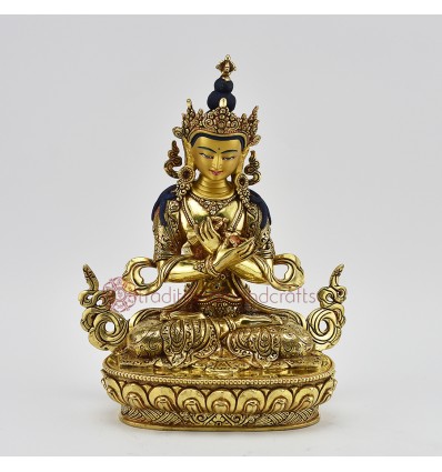 Hand Made Copper Alloy with Gold Gilded 9.5" Vajradhara / Dorje Chang Statue