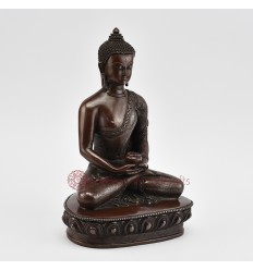 Tibetan Buddhist Oxidized Copper Alloy 8.5" Amitabha / Amida Buddha Opame Statue