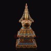 Beautiful Hand Made Gold Plated Copper Alloy 17.5" Stupa / Chaitya / Chorten