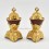 Hand Made Copper Alloy with Gold Plated Hand Carved Buddhist Tibetan Kapala Set