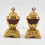 Hand Made Copper Alloy with Gold Plated Hand Carved Buddhist Tibetan Kapala Set