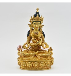 Tibetan Buddhist Gold Gilded 9" Vajradhara / Dorje Chang Statue