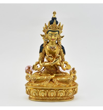 Tibetan Buddhist Gold Gilded 9" Vajradhara / Dorje Chang Statue