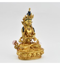 Tibetan Buddhist Gold Gilded 9" Vajradhara / Dorje Chang Statue