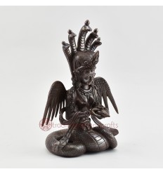 Hand Made Copper Alloy in Oxidation Finish 9.5" Naga Kanya Statue