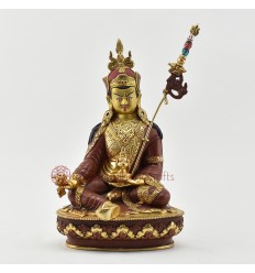 Hand Made 9.5" Guru Rinpoche Gold Gilded Face Painted