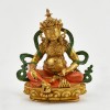Gold Plated Copper Alloy and Hand Painted in Antique Finish Yellow Dzambhala Statue