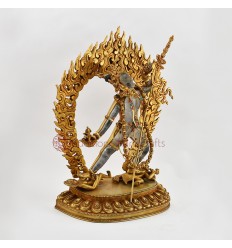 Gold Plated Copper Alloy and Crystal Decorated 15" Vajrayogini Dakini Statue