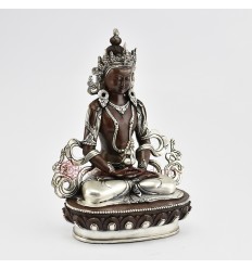 Hand Made Oxidized Copper Alloy with Silver Plating 9" Aparmita Statue
