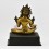 Hand Made Wooden Base 12" Green Tara / Drolma Copper Alloy Gold Gilded Statue