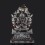 Oxidized Copper Alloy with Silver Plating 26.5" Green Tara on Throne Sculpture