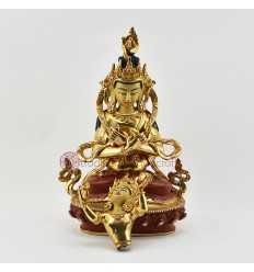 Hand Made Copper Alloy with Partly Gold Gilded 9.5" Vajradhara Shakti Statue