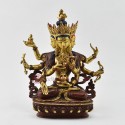 Hand Made Copper Alloy with Gold Gilded & Face Painted Namgyalma Buddha Statue