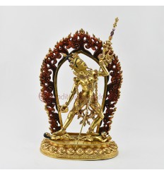 Hand Made Copper Alloy with 24 Karat Gold Gilded 13.5" Vajrayogini Statue