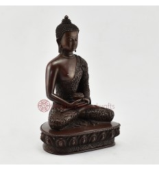 Tibetan Buddhist Oxidized Copper Alloy 9" Amitabha / Amida Buddha Opame Statue