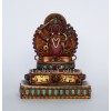 Fine Quality 4" Silver Gold Plated Tibetan Buddhist Manjushri Jampelyang Statue from Patan, Nepal